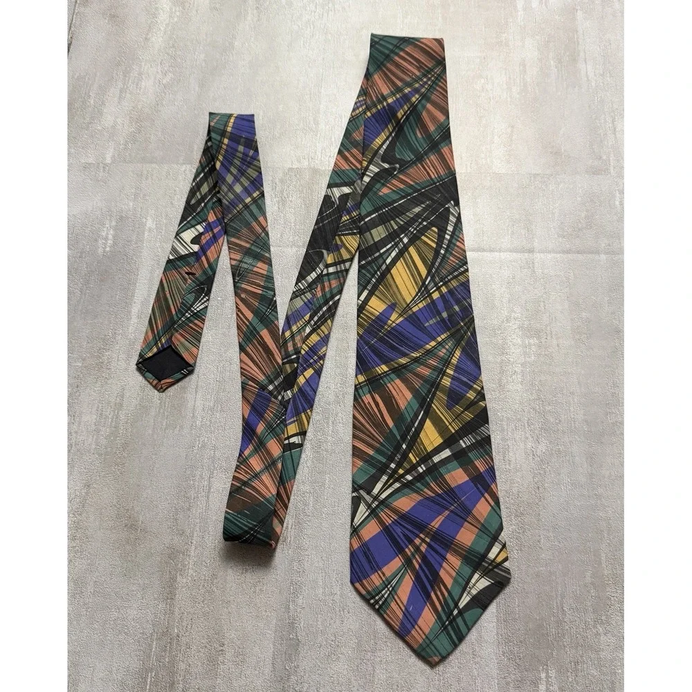 Men's Silk Classic Tie Hand Marbled Silk (MOTH) Sausalito California Artisan USA